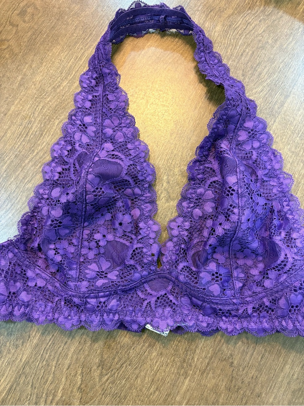 Free People Galloon Lace Halter Bralette purple size medium